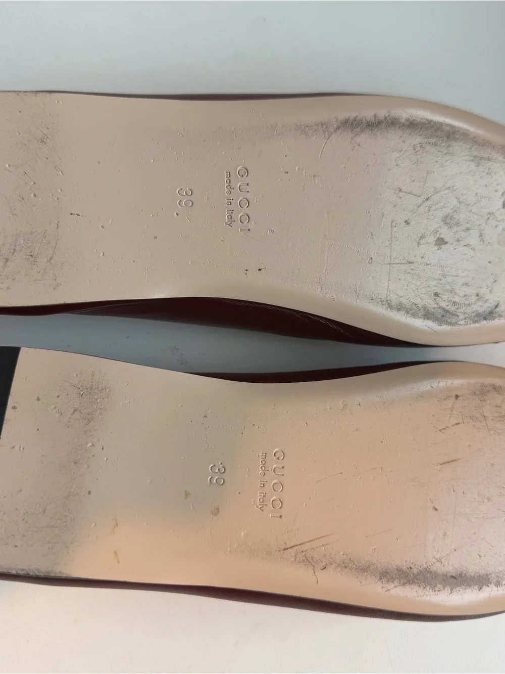 Gucci Women's Burgundy Patent-Toe Ballet Flats with GG Charm